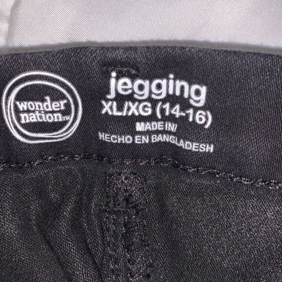 Wonder Nation Black Jegging XL/XG (14-16) Made In Bangladesh - Picture 3 of 8